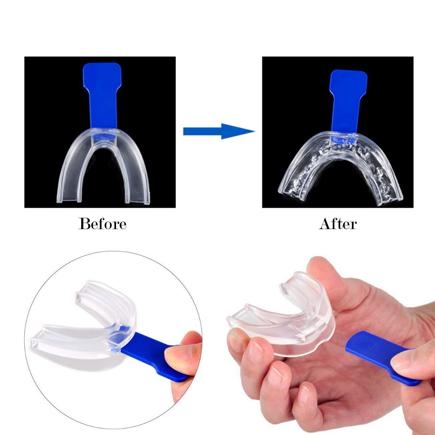 HD HOUDELL Sport Mouth Guard - Upper and Lower Brace - Teeth Grinding Guard - 4 Pack - with Storage Case : Beauty
