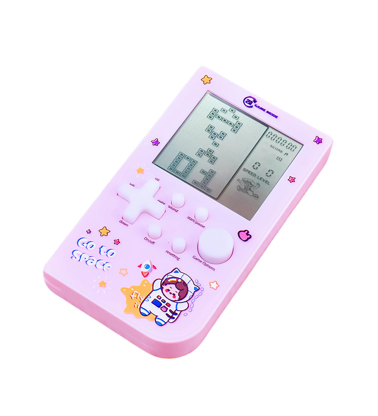 TAQY New Block Game console with 26 Game Macaron Colors Retro Game Machine Pocket Game Machine Brick Game/Racing/Tank Battle Puzzle Toy Electronic Nostalgic Handheld Device Children's Gift (Pink)