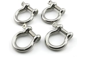 Lind Kitchen 4pcs 5/16 Inch Stainless Steel Bow Shackle Screw Pin Anchor Shackle Hardware Rigging Outdoor Tools for Survival Rope Paracord Camping Bracelet Bow Buckle M8