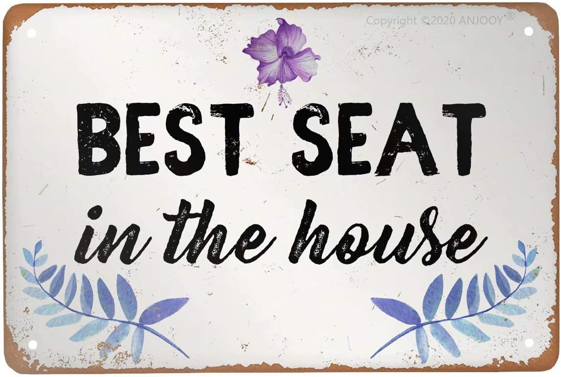 ANJOOY Metal Tin Signs - Best Seat in The House - Farmhouse Rustic Bathroom Decor Wall Sign for Kids Guest Farmhouse Funny Rustic Bathroom Decorations 8
