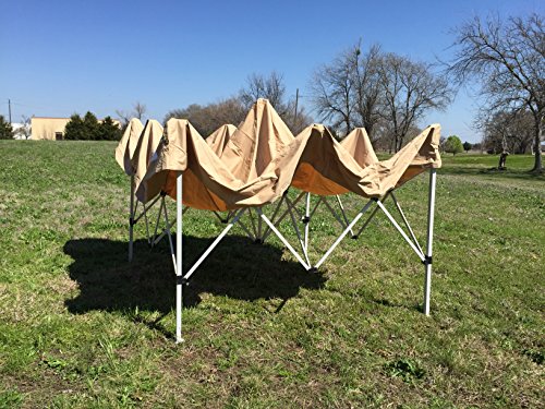 10'x10' Pop up Outdoor Instant Folding Wedding Canopy Party Tent Gazebo EZ TAN - F Model Commercial Frame By DELTA Canopies
