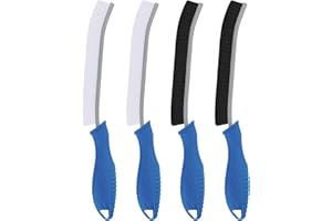 TQRR Toilet Brush, 4Pcs Bathroom Cleaning Brush, Toilet Scrubber, Deep Toilet Bowl Brush with Hanging Hole, Multifunctional Gap Cleaning Brush, Bristles for Kitchen Sinks, Tub,Shower (4, Lichen Blue)