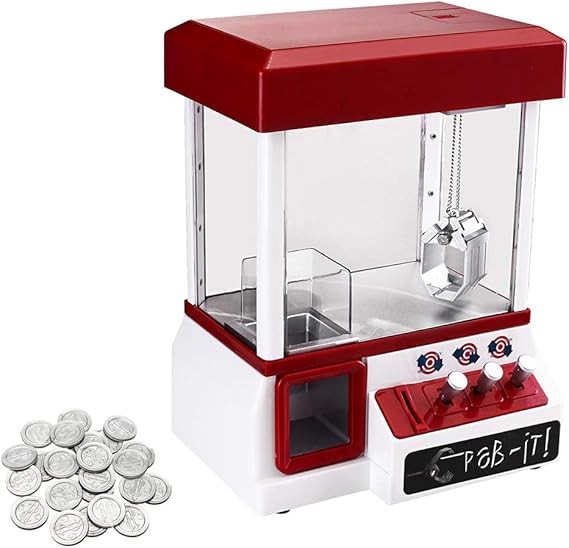 Claw Game Machine, Kids Mini Arcade Grabber LED Lights and Adjustable