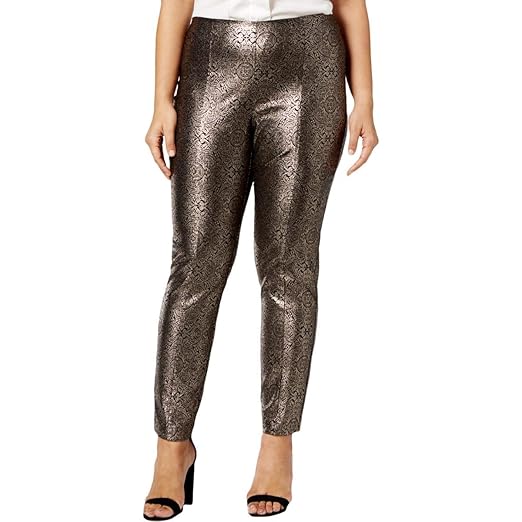 plus size metallic pants