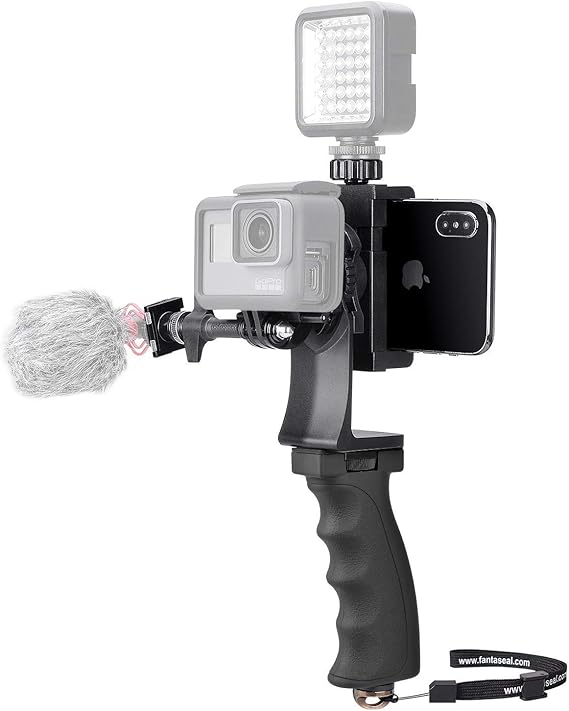 2 en 1 Kit Vidéo Pratique pour Gopro et Smartphone, Stabilisateur de