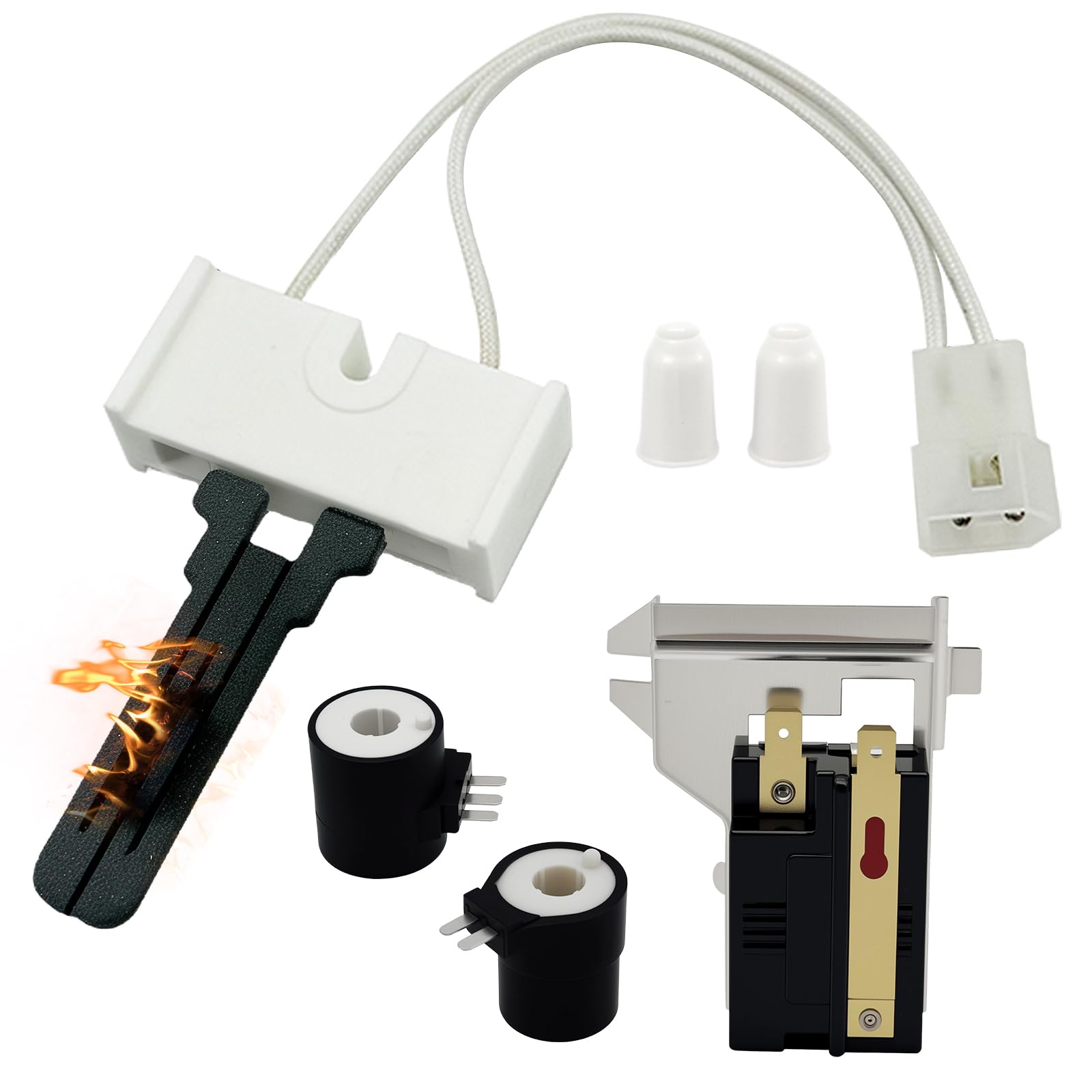 Photo 1 of Gas Dryer Repair Kit, Includes 338906 Dryer Flame Sensor, 279311 Flat Igniter & 279834 Gas Valve Solenoid Coils, Fit for Kenmore Whirlpool Maytag, Replaces WP338906 AP3094138 PS334310 12001349