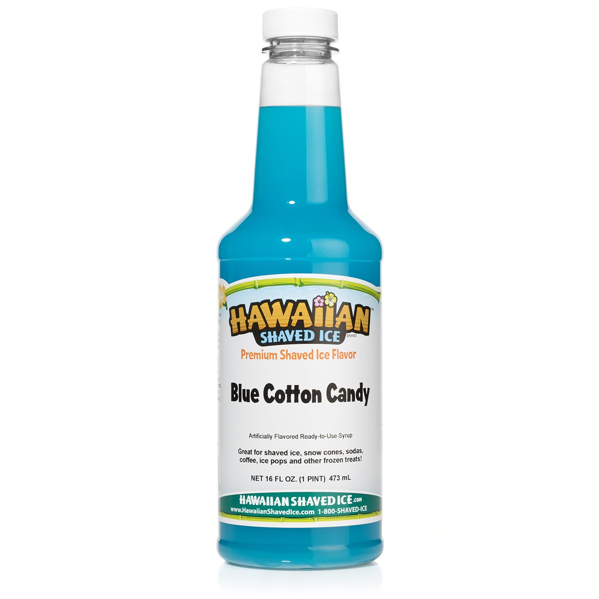 Hawaiian Shaved Ice Syrup, Blue Cotton Candy, Pint Buy Online in