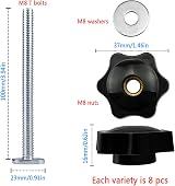 Lemiyoo 24 Pcs T Track Bolts Nut Kit M8 T Slot Bolts Clamp Accessories view 2