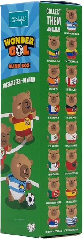 Wonder Gol Blind Box Penna Cancellabile Sorpresa con Portachiavi Capibara, Penne Collezionabili, Inchiostro Blu