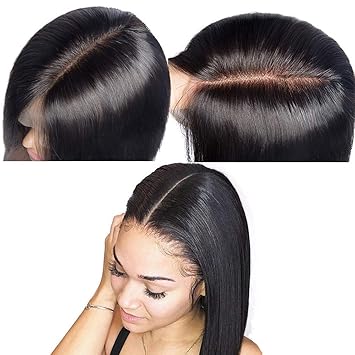 Amazon Com Short Lace Front Human Hair Wigs Brazilian Straight