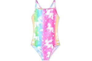 TENVDA Girls One Piece Swimsuits Sport Halter Swimwear Beach Bathing Suit