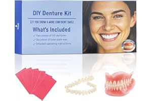 NRMRQZ DIY Denture Kit: Complete Set of Upper and Lower Fake Teeth for Your Home Smile Makeover-003