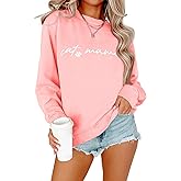 CYJAGNY Women's Crewneck Sweatshirts Loose Fit Cat Mom Long Sleeve Shirts Funny Fall Pullover Sweatshirt Blouse