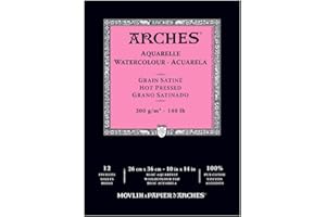 Arches 400014958 Watercolor Pad, Hot Press, 10" x 14"