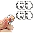 Augiimor 6Pcs Durable Spring O Rings, Premium Zinc Alloy Round Spring Clips Strong Metal Split Rings for Purses, Keyring and Handbag(Silver, Inner Dia:17mm/0.67 inch,Outer Dia: 25mm/1 inch)