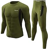 romision Thermal Underwear for Men Long Johns Fleece Lined Hunting Gear Bottom Top Set Base Layer for Cold Weather Gift