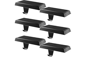 Tcevily 3-Pack Christmas Stocking Holder Bases - Mantel Stocking Hangers & Hooks for Fireplace Stand, Hanging Holder, Weighted Hangers for Xmas Holiday Decoration (Black, 3)