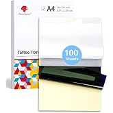 Phomemo Tattoo Transfer Paper, 100 Sheets, A4 Size Tattoo Stencil Paper | Thermal Stencil Paper for Tracing Crisp, DIY Tattoo Tracing Paper, For M08F Printers, Tattoo Supplies for Studios &amp; Beginners