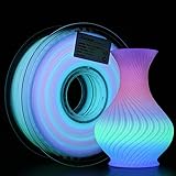 AMOLEN 3D Printer Filament Glow in The Dark Multicolor PLA Filament, 3D Printing Filament Color Change in 10 Meters, 1KG
