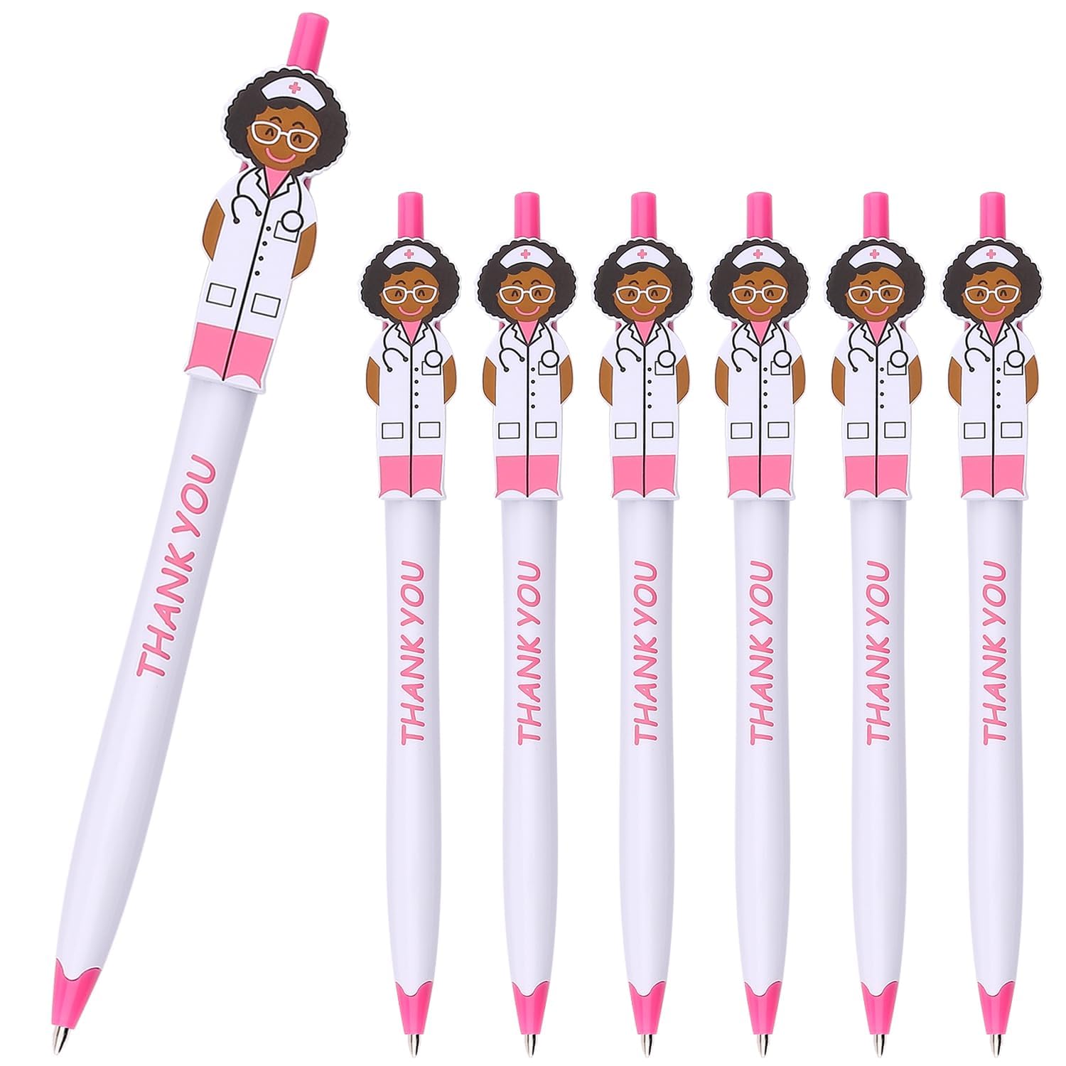 Sikao Cute Doctor Pens, Thank You Gifts Nursing Pens, CNA Nurse Week Gifts Bulk, NICU Doctor Nurse Appreciation Gifts for Medical Assistants Hospital Staff, Doctor Day Gifts (Pink 36 Pack)