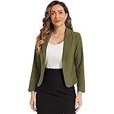 Allegra K Women's Dressy Casual Blazer Open Front Office Work Business Lightweight Crop Suit Blazers