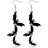 Punk Halloween Earrings Skeleton Skull Dangle Pumpkin Bat Spider Terror Earrings