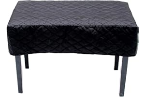ESYUEL Piano Stool Single Chair Bench Cover with Quilted Diamond Pattern 22X14.2in for Piano Cover Bordered Dust Protective Cover (Single22inX14.2in, Black)
