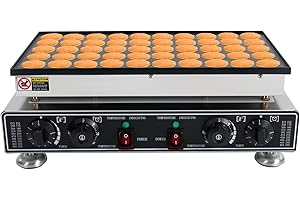 WBGANG 110V Mini Pancake Maker,50PCS 1800W Commercial Electric Nonstick Waffle Maker Machine,Countertop Stainless Steel Inches Pancake Maker With 2 Timers Separate Control,For Restaurant,Bakeries,Snack Bar