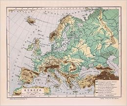 Europa Mit Hohenangaben Der Gebirge Und Ebenen Historische Landkarte Sammlerstuck Von 1893 Amazon De Otto Spamer Bucher