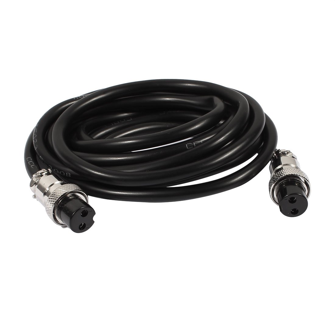 Sourcingmap GX16 2 Pins Double Female Head Aviation Socket Connector Electrical Cable 2m