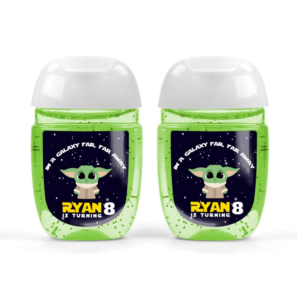 Yoda Baby Birthday Labels Sanitizer Hand Personalized