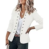 GRAPENT Women's Business Casual Buttons Pockets Open Front Blazer Suit Cardigan