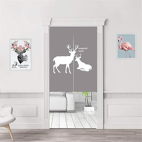 Amazon スクリーン のれん 80x1cm 二頭の鹿 9 可愛い 室内 間仕切り 室内インテリア 暖簾分け 類語 暖簾分け メリット のれん 街 中華 のれん オンライン通販