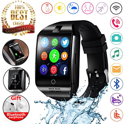 2018 Newest Bluetooth Smart Watch Touchscreen with Camera,Unlocked Watch Phone with Sim Card Slot,Smart Wrist Watch,Smartwatch Phone for Android Samsung S9 S8 IOS Iphone 8 7S Men Women Kids (BLACK)