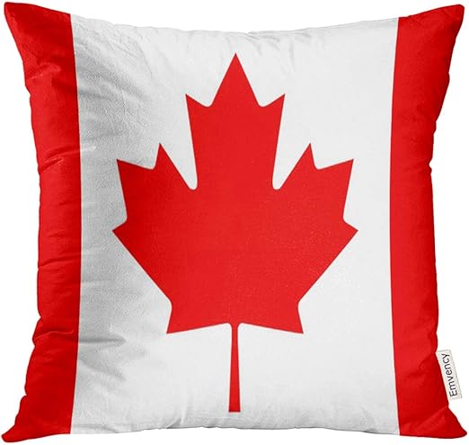 Amazon Com Upoos Throw Pillow Cover Red Canadian Flag Of Canada