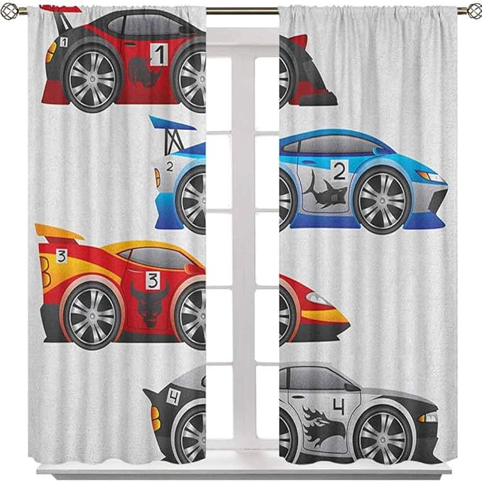 bedroom curtains, Collection of Formula Race Cars Modern Mechanical