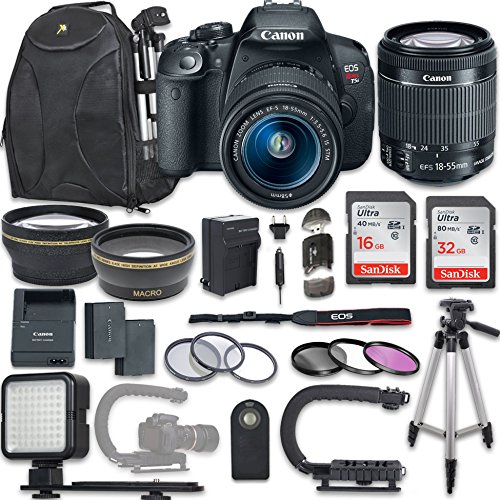 Canon EOS Rebel T5i DSLR Camera with Canon EF-S 18-55mm f/3.5-5.6 IS STM Lens + NEW VIDEO BUNDLE KIT + EXTRA MEMORY CARDS