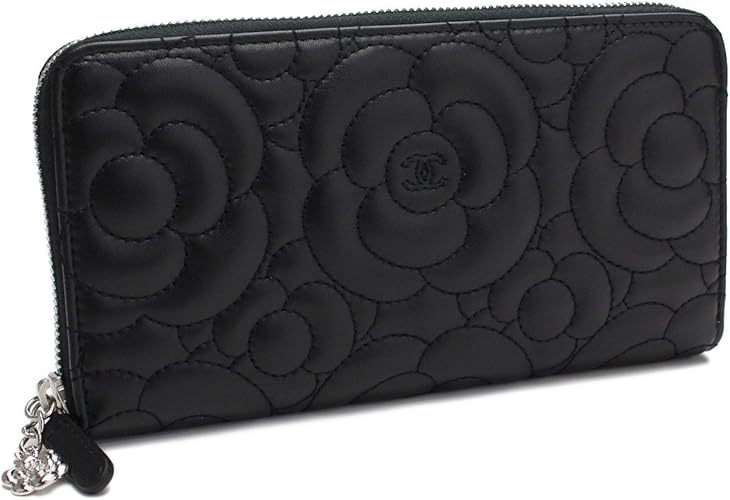 Amazon シャネル Chanel ラムスキン カメリア ラウンドファスナー長財布 81 ブラック 並行輸入品 Chanel シューズ バッグ