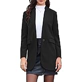 Allegra K Business Casual Coat for Women Button Down Notch Collar Dressy Blazer Jacket