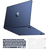 MOSISO Compatible with MacBook Air 13 inch Case 2026 2025-2022 M4 A3240 M3 A3113 M2 A2681,3 in 1 Kit Seamlessly Closes Reinforced Anti-Crack&Anti-Fingerprints Shell for MacBook Air 13.6,Midnight Clear