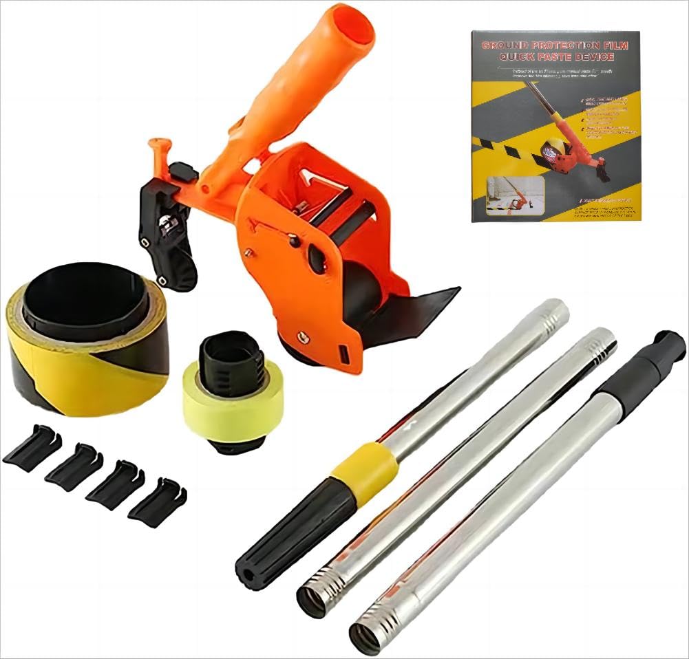 Photo 1 of Floor Tape Applicator?Masking Tape Machine Kit with Extendable Pole for Wall and Floor Painting - 2-in-1 Tape Dispenser and Sticker Applicator Tool Set