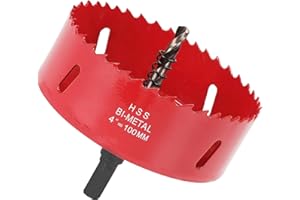 4 Inch Hole Saw, 100mm HSS Bi-Metal Hole Cutter for Recessed Lighting, 30mm Cutting Depth Hole Drilling Bit with Arbor Mandre