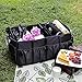 MIU COLOR Foldable Car Trunk Organizer Washable Automotive Storage Box Suitable for SUV with 2 Straps (Black Trunk Large) (Update)