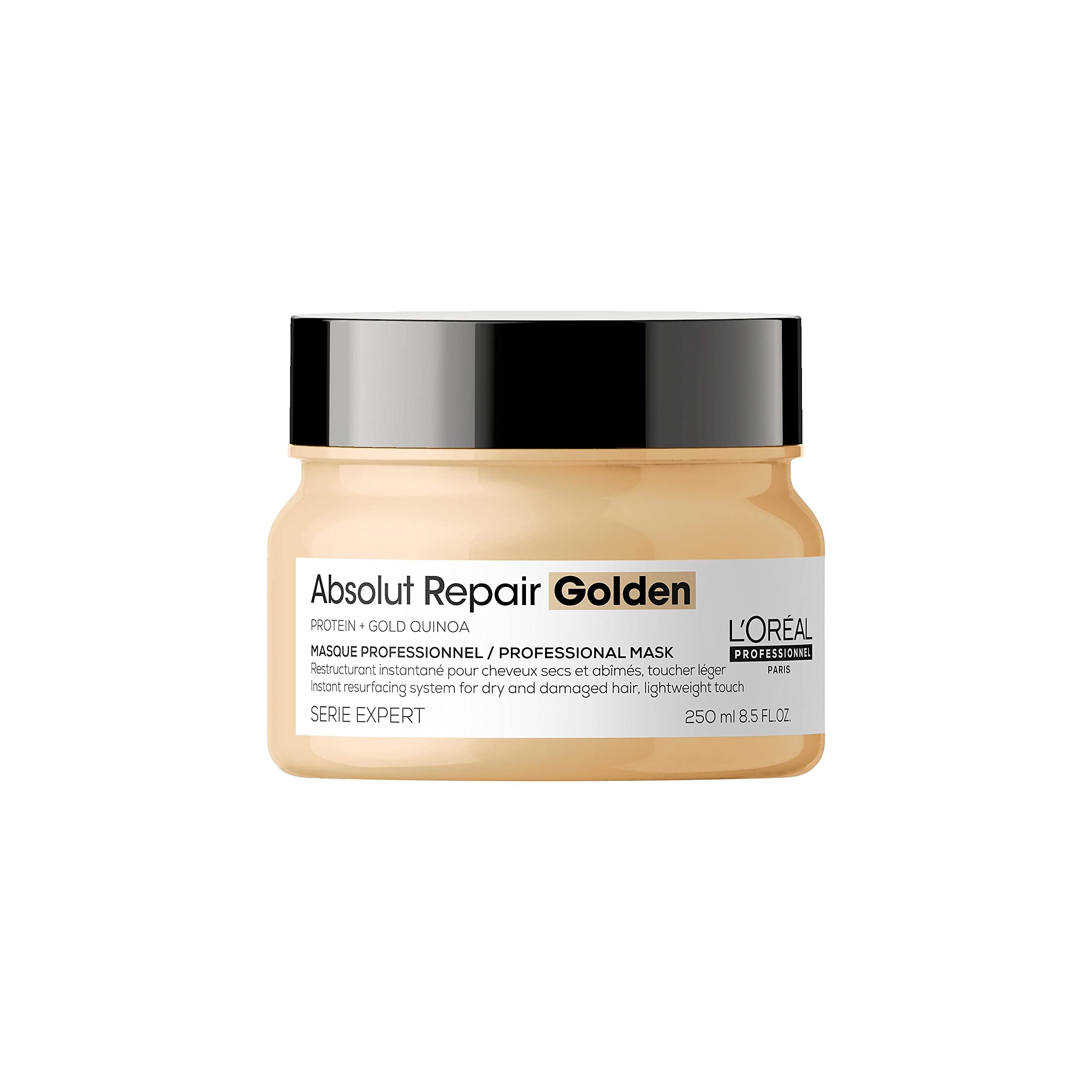 L'Oréal Professionnel Reparierende Haarmaske für strapaziertes und trockenes Haar, Mit Quinoa, Serie Expert, Absolut Repair Gold Maske, 250 ml