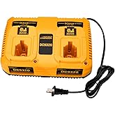 DC9320 Battery Charger for Dewalt 18V 14.4V 7.2V XRP Batteries, Dual Port Charging Station for Dewalt NI-CD NI-MH Battery DC9096 DC9098 DC9099 DE9057 DW9096 DW9094 DW9072