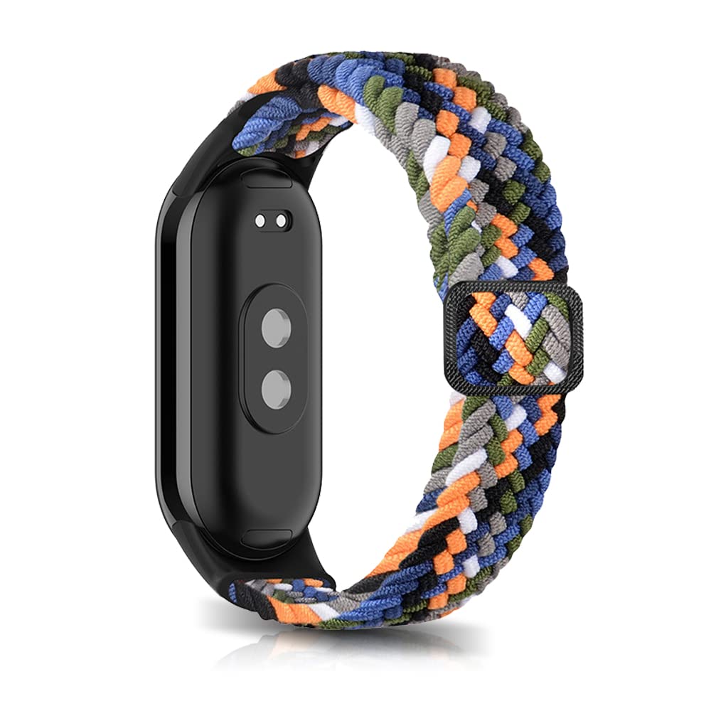 Niboow Strap Compatible with Xiaomi Smart Band 10/9 / 8, Men Women Adjustable Nylon Woven Elasticity Watch Bands Compatible with Xiaomi Mi Band 10/9 / 8 - Denim Color