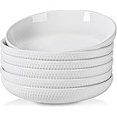 Taeochiy Pasta Bowls, 34 Ounce Large Salad Serving Bowls, 8.5'' Plates Bowls Set of 6, White Ceramic Soup Bowls for Kitchen, Pasta, Salad, Ramen, Cereal, Fruit - Dishwasher & Microwave Safe