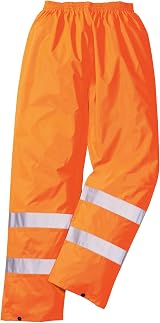Portwest H441 Hi-Vis Rain Trousers Mens Waterproof Overtrousers Orange M view 3