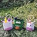 Unicorn Easter Basket Canvas Cartoon Easter Basket Bag for Eggs Hunts (Rainbow Unicorn)