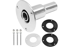 XXIMUIM Thru Hull Exhaust Skin Fitting,24mm Stainless Steel 316 Thru Hull Exhaust Tube Pipe Socket Hardware with Bolts and Nuts for 24mm for Diesel Parking heaters Boat Marine Car Truck (24mm Straight)